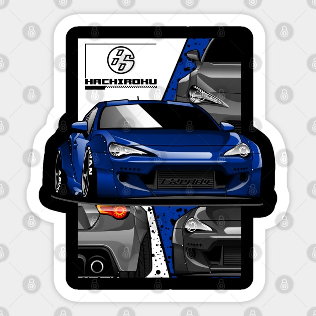 Toyota FT 86 Blue Hachiroku Sticker by aredie19